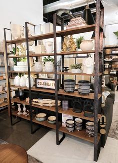 Taunton Shelving Unit: Product Style View Standing Shelf Kitchen, Display Unit For Office, Shelving Unit Decor, Dark Wood Shelves, Iron Shelves, Corner Shelving, Black Metal Shelf, Corner Shelf Unit, Kitchen Workshop