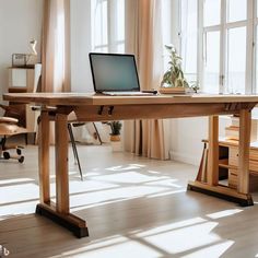 A piece of nature for your home - solid wood desks from BuildYourClock are truly unique pieces handmade in Germany. Each of our tables is handmade with love and care. When selecting the wood, we pay particular attention to the wood grain and a shape that fits in with the overall picture. Whether in the office or living room - thanks to the combination of classic and modern elements, the desk becomes a real eye-catcher in any room. Please note that wood is a natural product and may have irregular Real Wood Table, Wood Desks, Traditional Desk, Ergonomic Desk, Table Office, Stand Up Desk, Solid Wood Desk, Desk Office, Wooden Desk