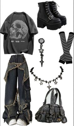 Grunge Clothing Brands, Grunge X Y2k, Hypermasculine Aesthetic, Emo Clothing Men, Y2k Grunge Outfit Ideas, Y2k Clothes Ideas, Cute Masculine Outfits, Catboy Outfit, Cute Emo Clothes