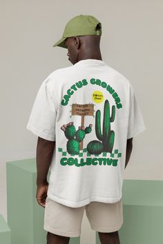 Cactus Growers Shirt Western Tshirt, Desert Shirt, Plant Lovers Shirt with 2 Part Design on the Front and Back.  Order a size or two up for an oversized look. We Offer Free UK Delivery! NOTE TO OUR CUSTOMERS We are a new business and very much appreciate your support! If you love your Tee as much as we hope you do, please leave us a review, thank you in advance- stay cosy and stay groovy! 💚 HOW TO ORDER 💚 1. Check our photos for sizing and colour options. 📏 2. Choose your quantity. Feel free Oversized Casual Shirt With Funny Print, Casual Green Tops With Plant Print, Relaxed Fit Graphic Tee With Plant Print, Casual Crew Neck Top With Plants Print, White Casual T-shirt With Plant Print, Casual White T-shirt With Plant Print, Casual Shirt With Plant Print, Cute Relaxed Fit T-shirt With Plant Print, Casual Cotton T-shirt With Plant Print