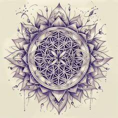 a drawing of a flower of life