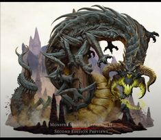 an image of a dragon attacking another creature