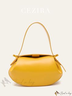 Bird in Bag - Designer Fashion Multifunctional Novelty Top-Handle Bag for Women with Long Strap and Crossbody Shoulder Strap Elegant Yellow Shoulder Bag With Top Carry Handle, Elegant Yellow Shoulder Bag With Top Handle, Yellow Double Handle Shoulder Bag For Evening, Yellow Double Handle Evening Shoulder Bag, Office Yellow Shoulder Bag With Detachable Handle, Elegant Yellow Bucket Bag With Top Handle, Elegant Large Capacity Yellow Satchel, Elegant Yellow Satchel With Large Capacity, Elegant Yellow Top Handle Bucket Bag