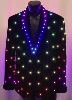 a black jacket with multi colored lights on it