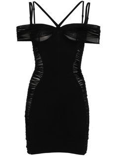 Mugler Ruched Panelled Mini Dress - Farfetch Mugler Corset, Cupped Corset, Mugler Dress, Corset Style Dress, Corset Style Dresses, Style Finder, Corset Style, Corset Dress, Black Stretch