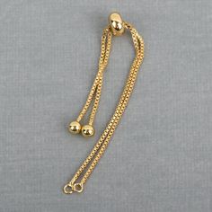 2 Gold Box Chain Slider Bracelet Connector Link Chain, Jump rings on both sides for a charm, one size fits most, fin0735 by SmartParts on Etsy https://www.etsy.com/listing/573043086/2-gold-box-chain-slider-bracelet Slider Bracelet, Gold Box, Box Chain, Adjustable Bracelet, Jump Rings, Both Sides, Link Chain, Jewelry Supplies, Color Trends