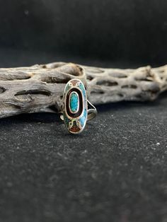 Western Style Turquoise Ring With Sterling Silver Inlay, Handmade Southwestern Red Ring, Traditional Silver Turquoise Ring With Inlay, Artisan Silver Turquoise Ring With Inlay, Southwestern Red Sterling Silver Ring, Navajo Jewelry, Sleeping Beauty Turquoise, Turquoise Ring, Native American