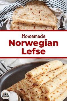 homemade norwegian leftover tortillas recipe with text overlay