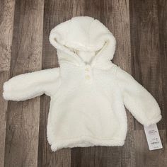 Size 3 Months, Hoodie Only Cute White Hooded Jacket For Fall, Adjustable Hood Hoodie For Playtime In Fall, Long Sleeve Hoodie For Winter Playtime, Winter Long Sleeve Hoodie For Playtime, White Warm Hoodie For Fall, Warm White Hoodie For Fall, Cozy Long Sleeve Hoodie For Playtime, White Winter Hoodie, Casual Winter Hooded Jacket For Playtime