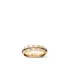 LOUIS VUITTON® - Le Damier De Louis Vuitton Medium Ring, Yellow Gold And Diamonds - Gold Louis Vuitton Ring, Micro Bags, Louis Vuitton Official Website, Daily Wear Jewellery, Historic House, Trunk Bag, Monogram Bag, Louis Vuitton Official, Buckle Shoes