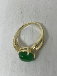 Vintage Lucky Green Nephrite Jade Gold Filled Cocktail Ring Large green nephrite jade gold filled Vintage ring, does not tarnish Size 7, 7.5, 8, 8.75, 9 All rings are shipped free in the US in a nice gift box. Check out our over a THOUSAND great reviews Engraving is $4 per letter and is not always perfect depending on the piece. It can take a few days if the jeweler is busy. This is payable to Paypal Judithsltd@gmail.com Fine Jewelry Gold Jade Rings, Gold Jade Rings In Fine Jewelry Style, Fine Jewelry Gold Rings With Jade, Gold Jade Emerald Ring, Gold Jade Cabochon Rings, Gold Rings With Jade Cabochon, Green 14k Stamped Round Rings, Green 14k Stamped Ring Jewelry, Green 14k Stamped Ring