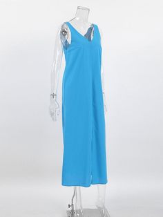 Washing instructions: Hand Wash Composition: Cotton Designer Style ID: FP09786867 Blue Sleeveless Dress For Vacation, Chic Blue Sleeveless Dress For Beach, Chic Blue Sleeveless Dress For The Beach, Blue Midi Sleeveless Summer Dress, Blue Sleeveless Midi Summer Dress, Blue Sleeveless Midi Dress For Summer, Sleeveless Blue Summer Dress, Blue Chic Midi Sleeveless Dress, Blue V-neck Sundress Midi Dress