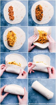 the steps to make mexican burritos