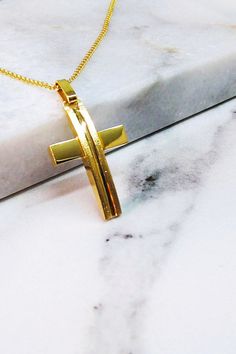 This is a elegant handmade mens gold cross 14k. Details: Height30 mm Width:16 mm Weight:Approximately 4.5gr 14k / 5.0gr 18k Metal:14k Yellow Gold Style:       Baptism Cross ❣️ For more  crosses take a look here      👉  https://www.etsy.com/shop/GiorgosJewelry?ref=seller-platform-mcnav&section_id=15859824 🎁 All of our jewelry come in specially hand packaged gift boxes        so they are ready for great gift giving! 📞 Please fill in your order a mobile phone number for any communication with th Gold Cross Pendant Necklace For Anniversary, Classic Gold Cross Necklace For Formal Events, Classic Gold Cross Necklace For Formal Occasion, Classic Gold Jewelry For Baptism, Polished Cross Necklace For Formal Occasions, Elegant Gold Cross Necklace With Polished Finish, Formal 14k Gold Crucifix Cross Necklace, Gold Cross Necklace For Formal Occasions, Formal Polished Cross Pendant Necklace