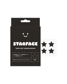 the package has five stars on it, and one is black with white writing that says starface