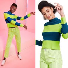 Women's Striped Mock Turtleneck Pullover Sweater - Victor Glemaud X Target Teal Blue/ Lime Green New With Tags Rare! Designer Collection, Sold Out Everywhere! Current 2021 Season. Special Edition, Designer Collaboration, Limited Edition! Mock Turtleneck Sweater Can Be Dressed Up Or Down Striped Sweater In Teal And Lime Green For A Bright Look Regular Fit And At-Waist Length Ribbed Cuffs Provide A Snug Fit Description With Its Vibrant Look, The Striped Mock Turtleneck Pullover Sweater From Victor Fall Color Block Turtleneck Tops, Spring Blue Turtleneck Top, Blue Turtleneck Sweater For Spring, Blue Turtleneck Top For Spring, Casual Color Block Turtleneck Top, Spring Retro Turtleneck Sweater, Retro Turtleneck Sweater For Spring, Trendy Green Turtleneck Top, Fall Blue High Neck Tops