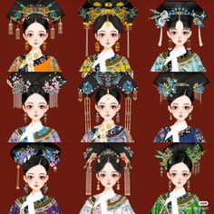 Qing Dynasty Hairstyles, Chinese Dynasty Fashion, Dynasty Hairstyles, Harem Outfit, Chinese Wedding Photos, Kings Maker, China Hanfu, Dynasty Fashion