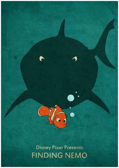 the poster for finding nemo from disney pixar, which features an image of a