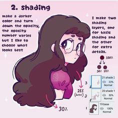 a girl with long brown hair and glasses on her face is shown in the text below it