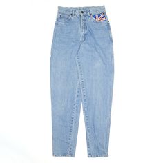 Vintage RIO Sequined Union Jack Jeans Blue Denim Regular Mom Womens W24 L30 Fashion Costume, Union Jack, Vintage Accessories, Waist Size, Blue Jeans, Fashion Clothes Women, Blue Denim, Vintage Ladies, Vintage Outfits