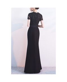 Get 10% off now! Buy formal long black evening dress split front with short sleeves at cheap price online. Free stable shipping and pro custom service since 2009. Elegant Black Evening Dress With Sweep Train, Black Short Sleeve Prom Dress, Black Short Sleeve Dress For Prom Season, Black Short Sleeve Dress For Prom, Elegant Short Sleeve Prom Dress, Black Short Sleeve Dress For Banquet, Evening Dresses For Prom Season With Short Sleeves, Elegant Black Full-length Dress, Formal Black Full-length Maxi Dress