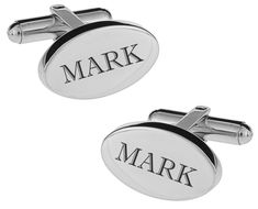 "These silver oval cufflinks can be custom engraved with names and dates or monogrammed with initials. Our personalized cufflinks feature a swivel back closure system that will keep them securely attached to your cuffs. All of our high quality cufflinks are precision laser engraved by our expert team of engravers. Stainless Steel Silver Oval Cufflinks Cufflink Dimensions 0.75\" x 0.4\" Beautiful Black Leatherette Gift Box Included How To Send Engraving Instructions: When you are ready to order c Classic Customizable Cufflinks For Formal Occasions, Silver Cufflinks With Engraving Option For Formal Occasions, Classic Customizable Formal Cufflinks, Classic Polished Finish Cufflinks For Father's Day, Classic Cufflinks For Father's Day Personalized Gift, Personalized Silver Cufflinks For Formal Occasions, Classic Cufflinks With Engraving Option For Father's Day, Customizable Classic Cufflinks For Father's Day, Personalized Classic Cufflinks For Anniversary