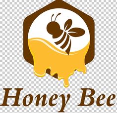 a honey bee logo with the words honey bee on it's bottom and an image of