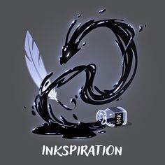 the inkspiration logo is designed to look like a feather, and it appears to be floating