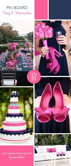 pink and blue wedding color scheme