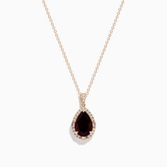 Effy 14K Rose Gold Garnet and Diamond Pendant Effy Jewelry, Diamond Pendant, Gold Rose, Garnet, Rose Gold, Pendant Necklace, Pendant, Gold