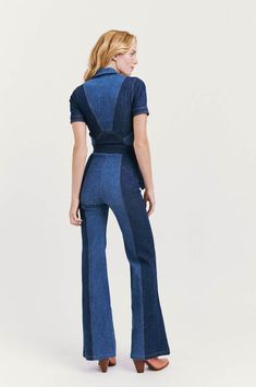 Blue Jean Baby Denim Jumpsuit – Stoned Immaculate Clothing Denim Photoshoot, Dc Fashion, 70s Denim, 70s Inspired Fashion, High Fashion Editorial, Seventies Fashion, The Nights, Mama Style, Baby Jumpsuit