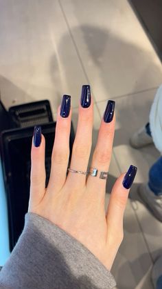 #nails #ballerinanails #ballerinashaped #darkblue #longnails #darknails #winternails Darker Color Nails, Coffin Dark Blue Nails, Dark Star Nails, Coffin Navy Blue Nails, Navy Coffin Nails, Dark Blue Nails Square, Dark Blue Nails Coffin, Midnight Blue Acrylic Nails, Navy Blue Nails Coffin