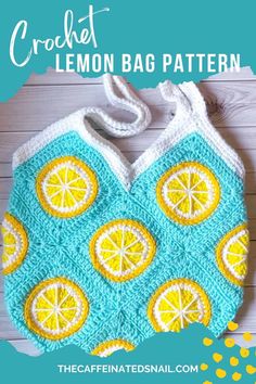 the crochet lemon bag pattern is shown