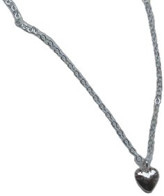 Everyday Heart Shaped Necklace With Silver Chain, Everyday Silver Chain Heart Necklace, Silver Charm Necklace With Heart Beads And Pendant, Dainty Silver Heart Beaded Necklace, Dainty Silver Heart Necklace With Heart Beads, Silver Dainty Necklace With Heart Beads, Silver Heart Pendant Charm Necklace, Dainty Silver Charm Necklaces With Heart Charm, Dainty Silver Heart Charm Necklace