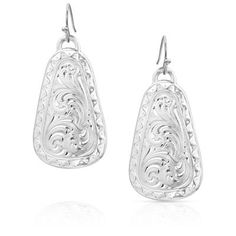 The Beauty Within Earrings will complement your inner and outer beauty. The piece features a bell-shaped design with classic bright cut engraved designs. This is the perfect piece of jewelry for everyday wear. The earrings have hypoallergenic French wires for easy wear. All Montana Silversmiths jewelry and accessories are coated with Montana Armor to prevent tarnish. These earrings have French Hook ear wires allowing for easy movement. Catch the light as you move with perfect silver artistry. A bright silver tone is sure to charm. Elegant Etched Metal Earrings, Elegant Engraved Metal Earrings, Classic Teardrop Engraved Jewelry, Classic Engraved Drop Earrings, Elegant Etched Dangle Earrings, Elegant Etched Dangle Jewelry, Montana Silversmith Jewelry, French Wire, Accessories Jewelry Earrings