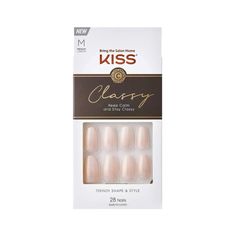 Kiss Classy Nails In Cozy Meets Cute *Classy Nails - Cozy Meets Cute, Medium. French Nails Redefined (And Redesigned!) In Trendy Shapes & Styles! *Waterproof, Smudge Proof, No Dry Time Needed! *Long Fit With High Shine, Gel Top Coat *Durable & Flexible Includes: *28 Nails *Pink Nail Glue *Mini Manicure Stick *Mini File *Prep Pad Medium French Nails, Sophisticated Nails, Kiss Pink, Kiss Nails, Gel Glue, Gel Top Coat, Colorful Nail Designs, Clean Nails, Stay Classy