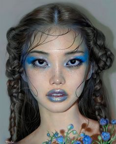 Creepy Mermaid Makeup, Creepy Siren Costume, Lagoona Blue Inspired Outfits, Water Fairy Makeup, Wet Look Makeup, Mythical Makeup, Siren Hair, Venus Outfits, Melanie Concert