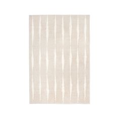 a white rug with vertical stripes on the bottom, and an off - white background