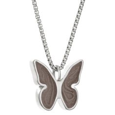 CBM-63 Love nestles in the ashes settings that make up the wings of this beautiful .925 sterling silver pendant shaped like a butterfly. Transform your grief while wearing this piece - as the butterfly emerges from its cocoon, we hope this piece will help you to re-emerge with the knowledge that your loved one is always by your side. It comes with a sterling silver chain in the length of your choice from the options below. Dimensions:15 x 17mm All dimensions are approximate and may vary slightly Silver Jewelry With Butterfly Charm, Always By Your Side, Like A Butterfly, Cremation Necklaces, The Wings, By Your Side, The Butterfly, A Butterfly, Sterling Silver Pendant