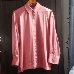 Brand New With The Tag, Biught For Re-Sale. Small Fabric Imperfections(Refer To My Last Picture). Satin Effect Shirt With Lapel Collar And Long Turned-Up Sleeves With Buttons. Front Hidden Button Closure. 97% Polyester 3% Elastane. Thicker Fabric. Runs Oversized. Size Xs Pit To Pit Is Approx 22.5 In, Size S Pit To Pit Is Approx 23.5 In, Length Is Approx 27in. Thank You, Appreciate You Supporting My Small Business. Don't Have A Poshmark Account? Sign Up Today Using My Code: Aleksabrooklyn & Save $10 Off Your 1st Order! Elegant Pink Zara Top, Pink Relaxed Fit Elegant Blouse, Zara Pink Shirt For Work, Pink Relaxed Fit Elegant Top, Elegant Relaxed Fit Pink Top, Elegant Pink Relaxed Fit Top, Appreciate You, Lapel Collar, Zara Tops