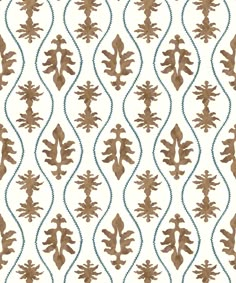 a pattern with brown and blue designs on it