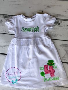 "ST. PATRICK'S DAY CUTOFF MARCH 1ST AFTER THAT DATE A RUSH CHARGE AND SHIPPING UPGRADE WILL APPLY This listing is for one shirt or infant bodysuit, with the My 2nd Birthday (St. Patrick's Day) appliqué shown above. Available with matching tutu and legwarmers. Headband or bow can be made to match as well! We have this for a boy available here: https://www.etsy.com/listing/223483187/shamrock-birthday-my-1st-birthday-day?ref=shop_home_active_3&ga_search_query=shamrock%2Bbirthday Please include Green Short Sleeve Top For First Birthday, Spring Short Sleeve Birthday Shirt, Fitted Cotton Shirt For Birthday, Green Short Sleeve Shirt For Birthday, Green Spring Birthday Top, Fitted Short Sleeve Tops For Birthday, Circus 1st Birthdays, Circus Shirts, St Patricks Shirt