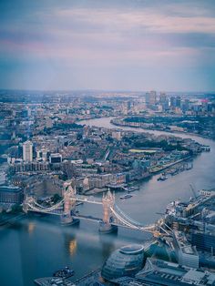 an aerial view of london and the river thames