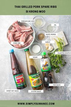 Thai Pork Ribs Recipe, Thai Pork Recipes, Bbq Pork Spare Ribs, Thit Nuong Recipe, Cambodian Recipes, Lao Recipes, Asian Bar, Chamorro Food, Pork Spare Ribs Recipe