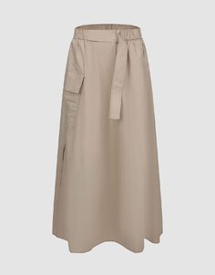 Category : Skirt


Thickness : Medium


Fit Type : Oversized


Stretch Fabric : Slight Stretch


SPU : UWU530035


Fabric : 100% Cotton


Tips : wash with like colors,do not soak,steam ironing recommended,do not pull hard.



Product Measurement Units: CM



Size
S
M
L


Skirt Length
82.1
84
85.9


Waist
63
67
71 Utility Skirt With Elastic Waistband, High-waist Beige Cargo Skirt For Spring, High Waist Beige Cargo Skirt For Spring, Casual Khaki Maxi Skirt For Spring, Spring High Waist Solid Cargo Skirt, Relaxed Wide Hem Maxi Skirt For Summer, High-waist Beige Cotton Skirt, High Waist Beige Cotton Skirt, Summer Maxi Skirt With Wide Hem And Relaxed Fit