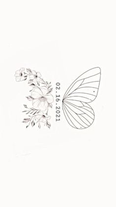 a drawing of a butterfly with flowers on it's wings and the words, i love