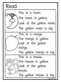 worksheet for reading the moon and other things to read in english or spanish