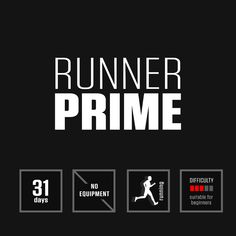 the runner prime logo is displayed on a black background