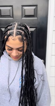 Box Braids Puerto Rican, Braids For Puerto Rican Hair, Extra Large Box Braids, Box Braids On Latinas, Braids On Latinas