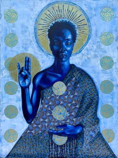 PATRICK DOUGHER African American Artwork, Blue Earth, Black Man, Ethereal Art